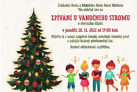 Zpívání u vánočního stromu v Dolní Olešnici