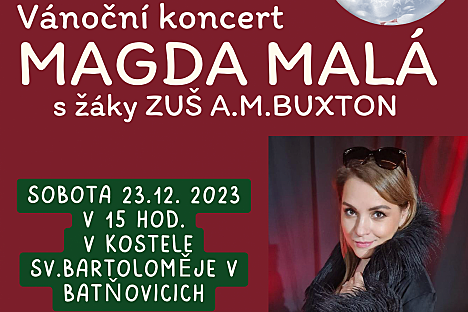 Vánoční koncert s Magdou Malou a ZUŠ Úpice v Batňovicích