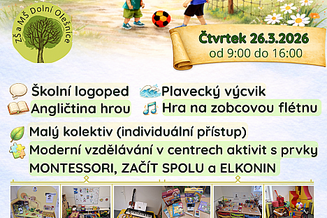 Zápis do MŠ Dolní Olešnice pro školní rok 2026/2027