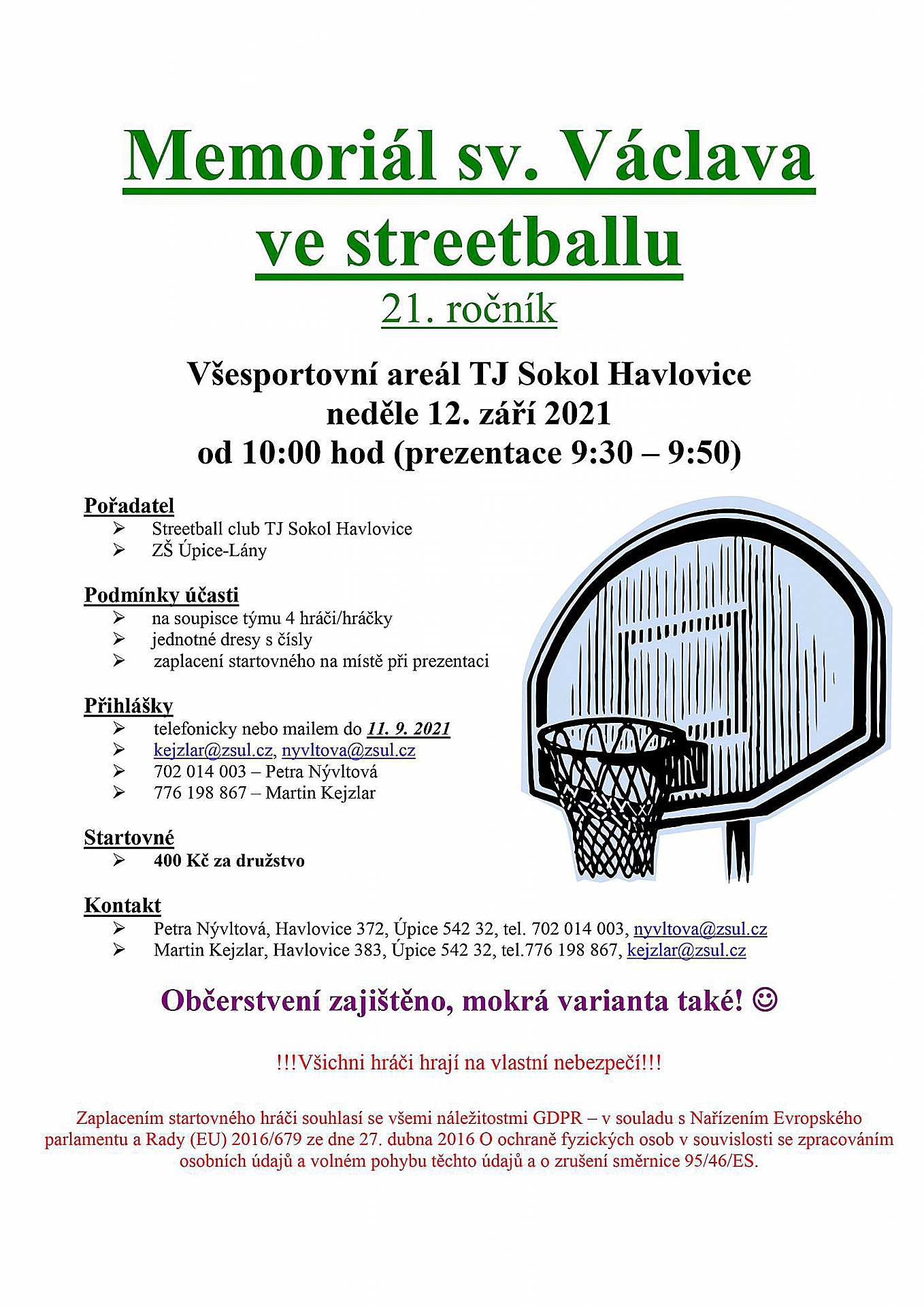 Memoriál sv. Václava ve streetballu se blíží