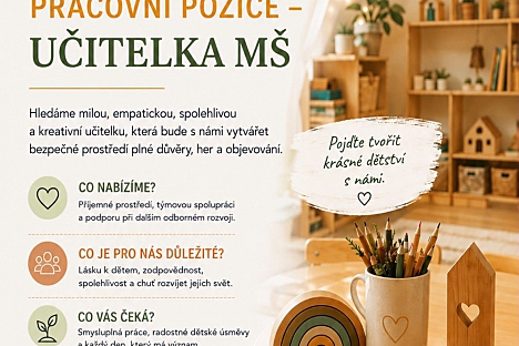 Mateřská škola Suchovršice hledá posilu