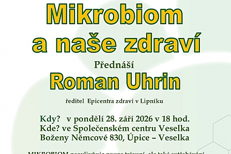 Klub zdraví Úpice: mikrobiom a naše zdraví
