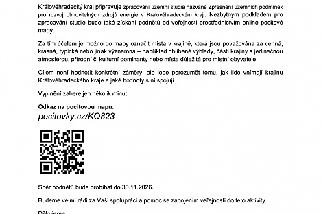 Zapojte se do tvorby krajské pocitové mapy!