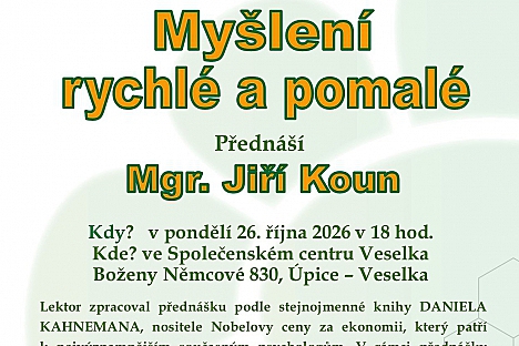 Klub zdraví Úpice: Myšlení rychlé a pomalé
